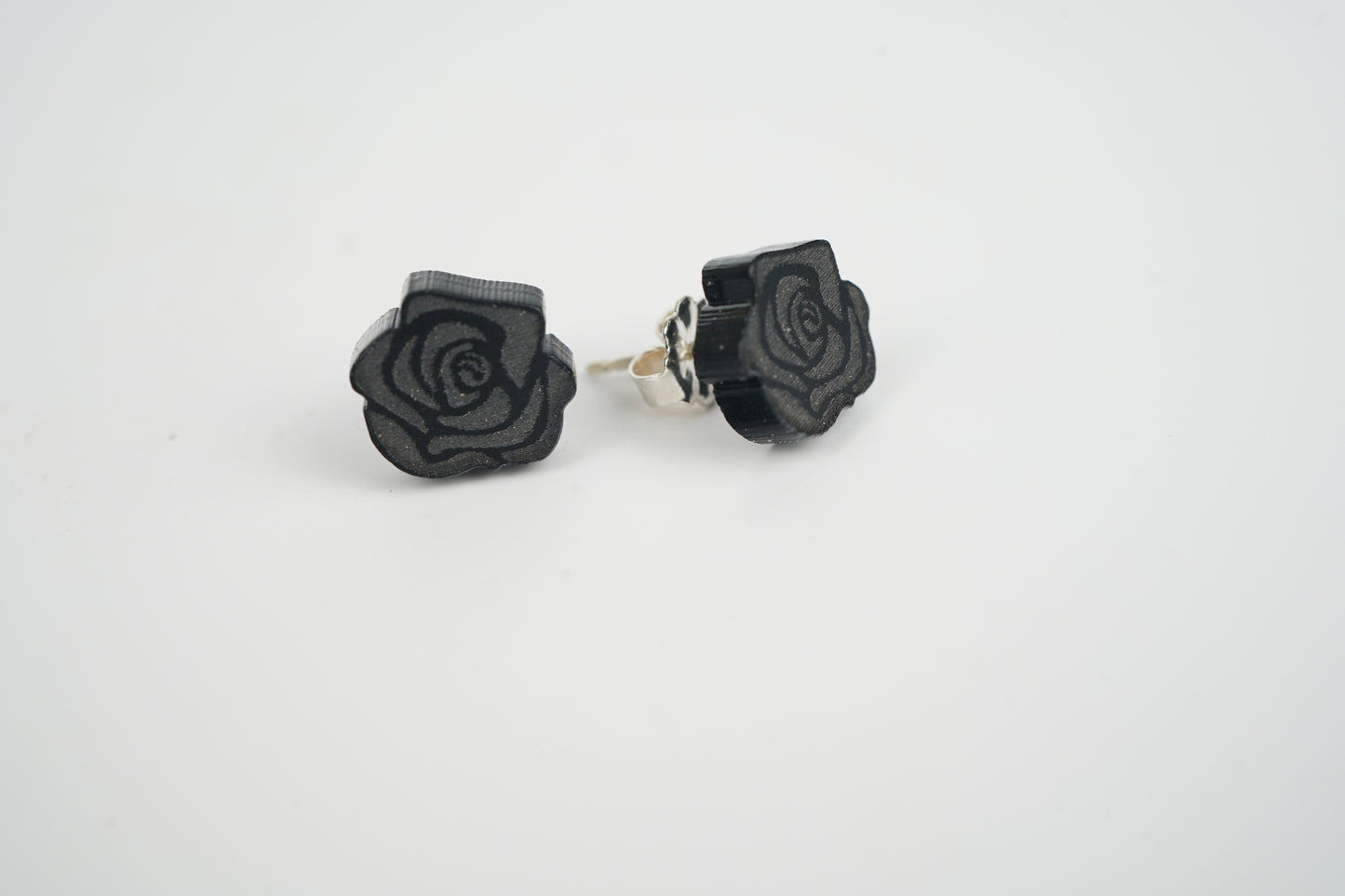 Black Rose Stud Earrings