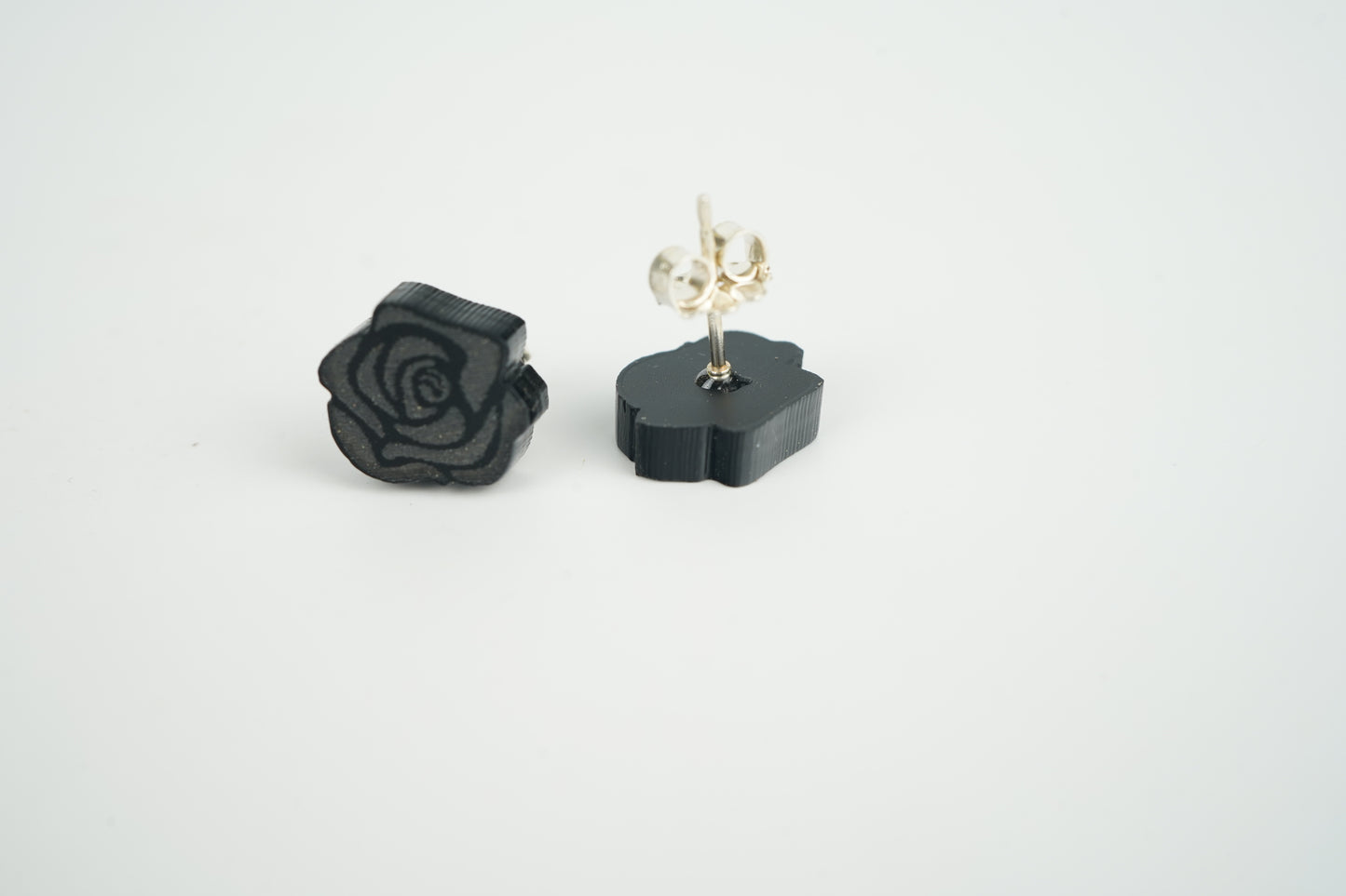 Black Rose Stud Earrings