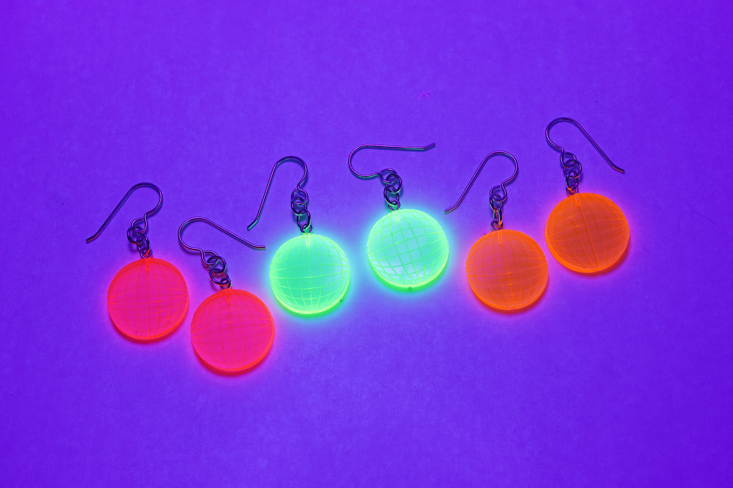 Disco Dangle Earrings - Neons