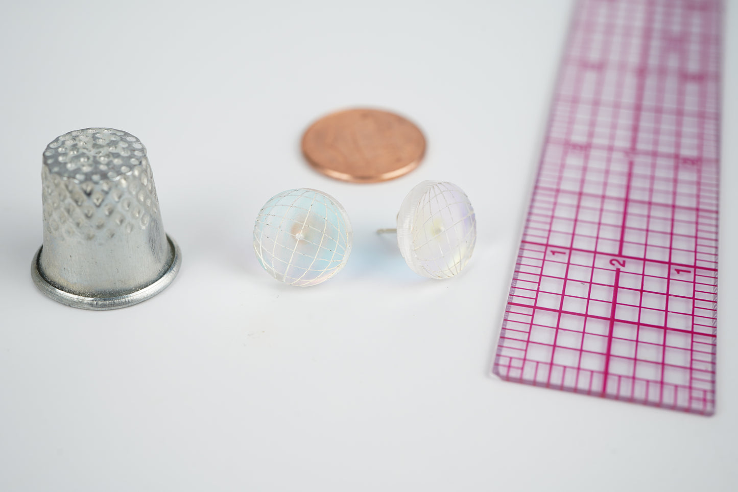 Disco Stud Earrings- Iridescent