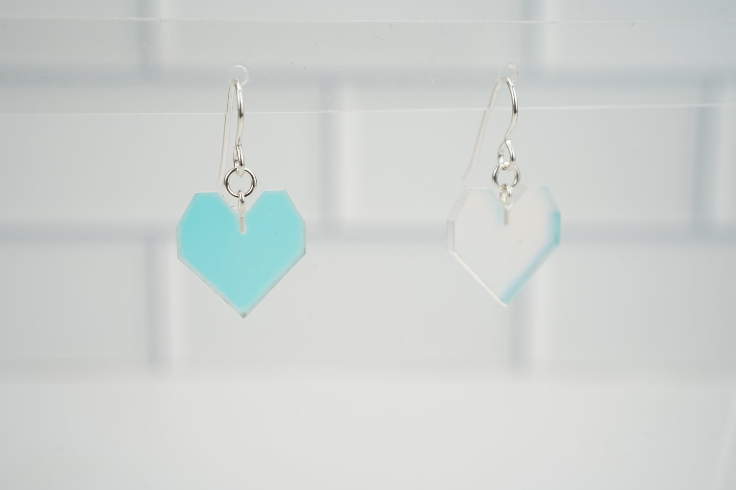 Heart Dangle Earrings- Iridescent