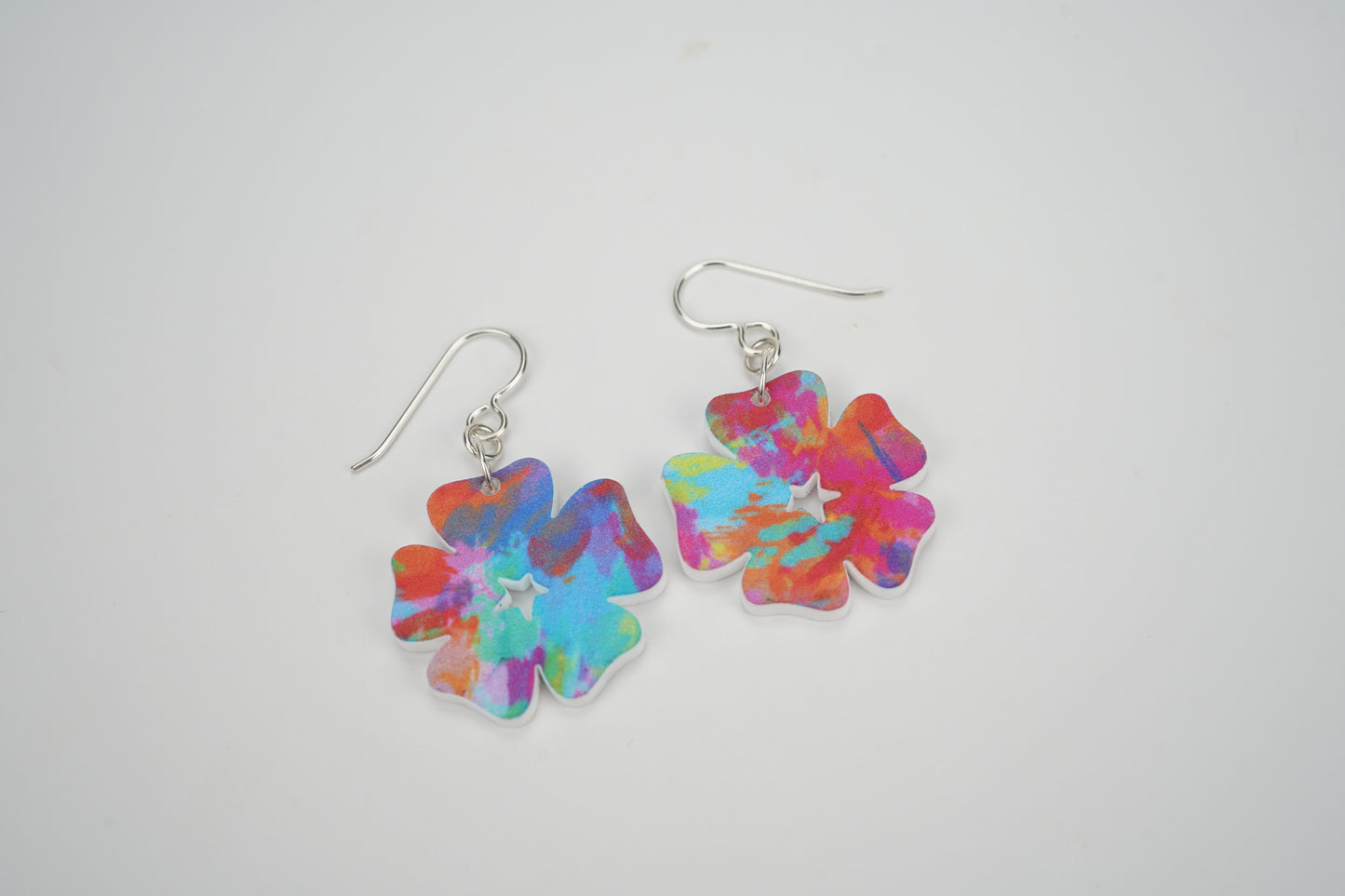 Tie-Dye Flower Dangle Earrings