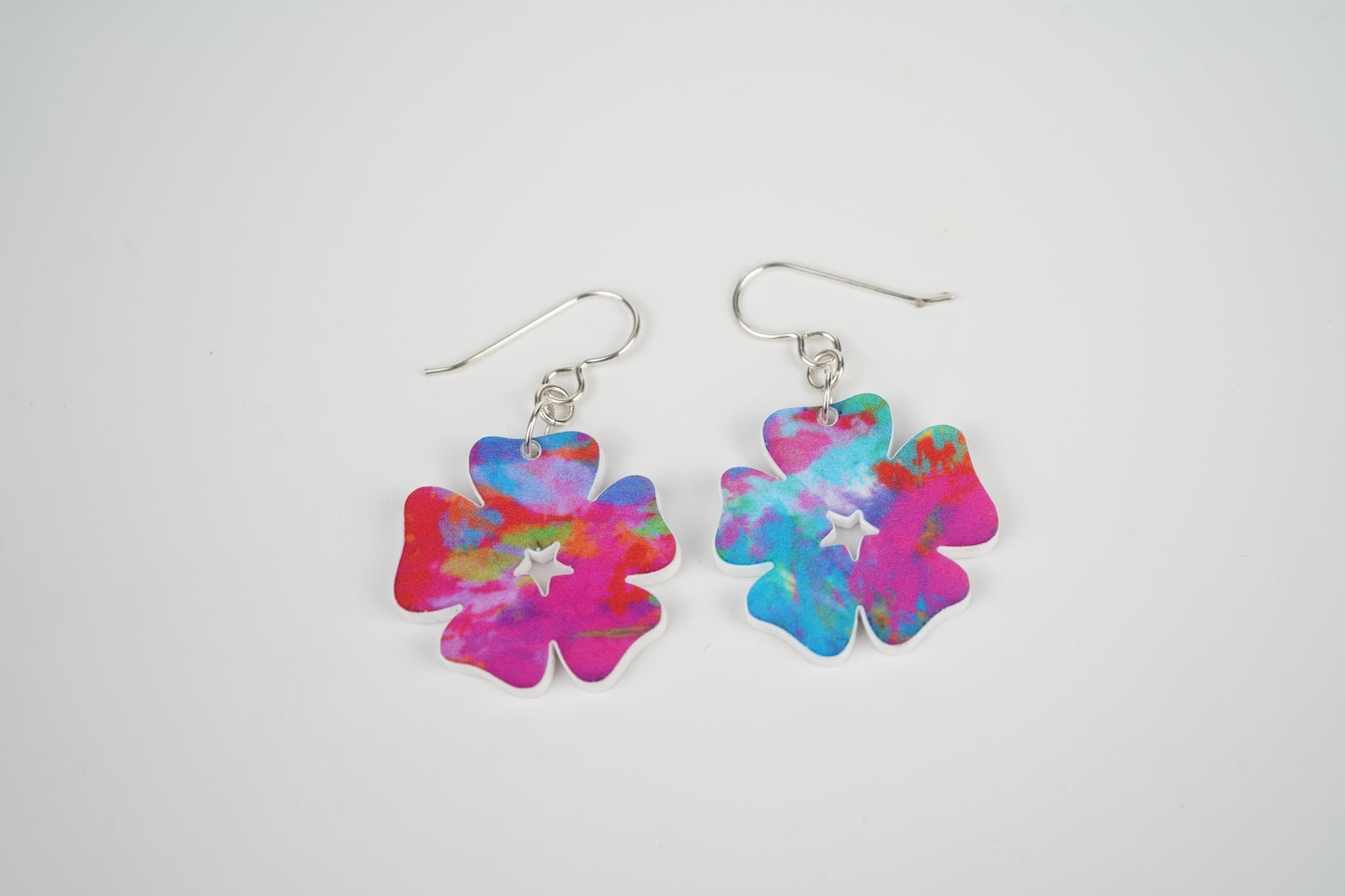 Tie-Dye Flower Dangle Earrings